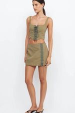 Remi Corset Top Spliced Khaki