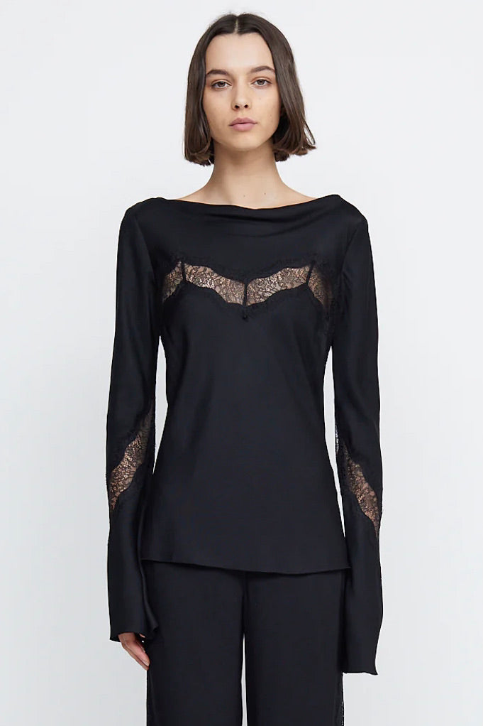 Spencer Long Sleeve Top Black/Black