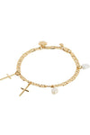 Cross Charm Bracelet Gold