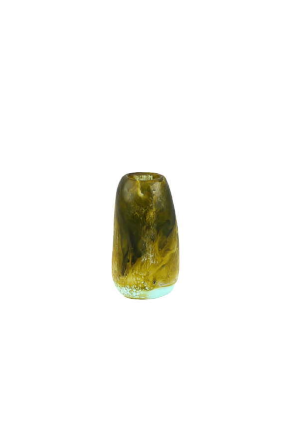 Small Resin Pebble Vase Malachite