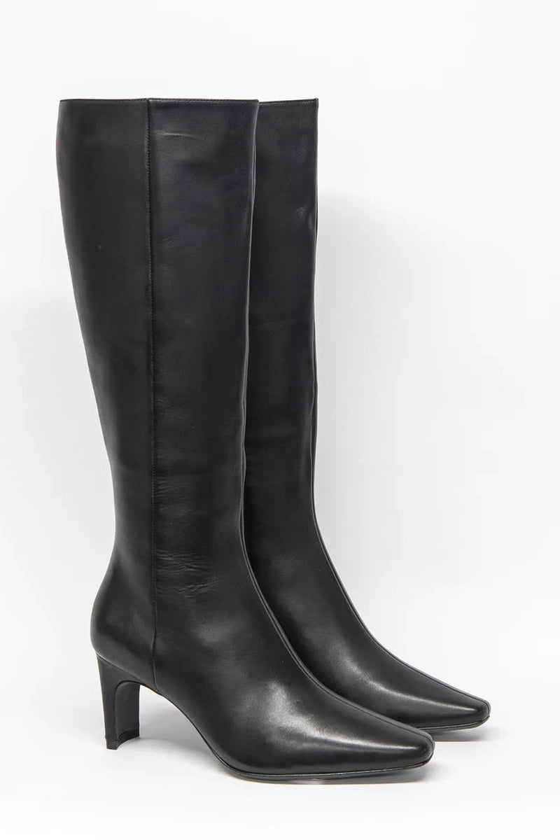 Steam Boot Black Leather